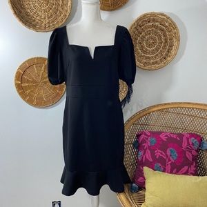 SHEIN Neutral Black Puff Sleeve Mini Dress Plus Size L (says 1X but is smaller)